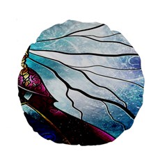 Anna Disney Frozen Stained Glass Standard 15  Premium Round Cushions by artworkshop