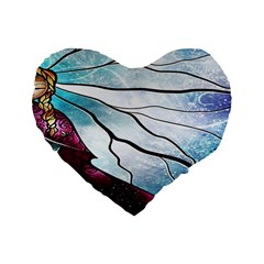 Anna Disney Frozen Stained Glass Standard 16  Premium Heart Shape Cushions by artworkshop