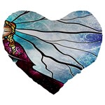 Anna Disney Frozen Stained Glass Large 19  Premium Heart Shape Cushions Front