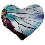 Anna Disney Frozen Stained Glass Large 19  Premium Heart Shape Cushions Back