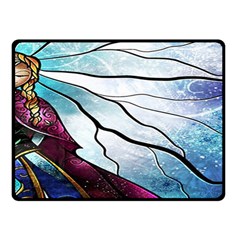 Anna Disney Frozen Stained Glass Double Sided Fleece Blanket (small)  by artworkshop