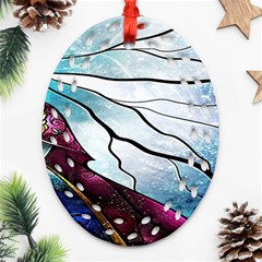 Anna Disney Frozen Stained Glass Ornament (oval Filigree) by artworkshop