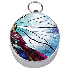 Anna Disney Frozen Stained Glass Silver Compasses by artworkshop