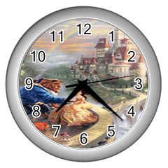 Beauty And The Beast Castle Wall Clock (silver) by artworkshop