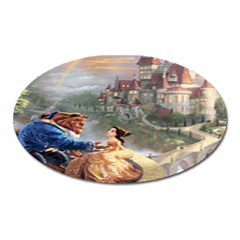 Beauty And The Beast Castle Oval Magnet by artworkshop