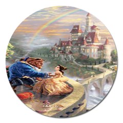 Beauty And The Beast Castle Magnet 5  (round) by artworkshop