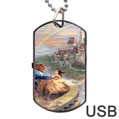 Beauty And The Beast Castle Dog Tag Usb Flash (two Sides) by artworkshop