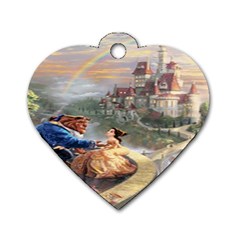 Beauty And The Beast Castle Dog Tag Heart (one Side) by artworkshop