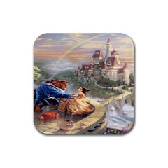 Beauty And The Beast Castle Rubber Coaster (square) by artworkshop