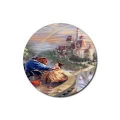 Beauty And The Beast Castle Rubber Coaster (round) by artworkshop