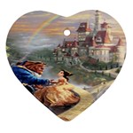 Beauty And The Beast Castle Heart Ornament (Two Sides) Back