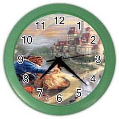 Beauty And The Beast Castle Color Wall Clock by artworkshop