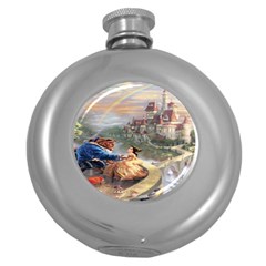 Beauty And The Beast Castle Round Hip Flask (5 Oz) by artworkshop