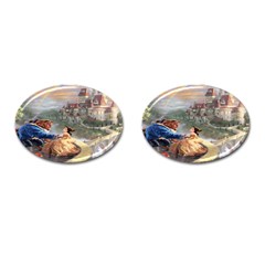 Beauty And The Beast Castle Cufflinks (oval) by artworkshop