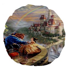 Beauty And The Beast Castle Large 18  Premium Flano Round Cushions by artworkshop