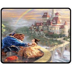 Beauty And The Beast Castle Fleece Blanket (medium)  by artworkshop