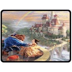 Beauty And The Beast Castle Fleece Blanket (large)  by artworkshop