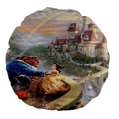 Beauty And The Beast Castle Large 18  Premium Round Cushions by artworkshop