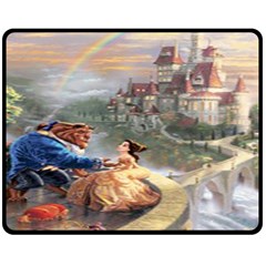 Beauty And The Beast Castle Double Sided Fleece Blanket (medium)  by artworkshop