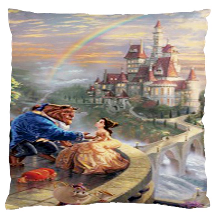 Beauty And The Beast Castle Large Flano Cushion Case (Two Sides)