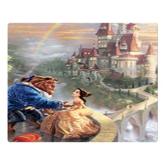 Beauty And The Beast Castle Double Sided Flano Blanket (large)  by artworkshop