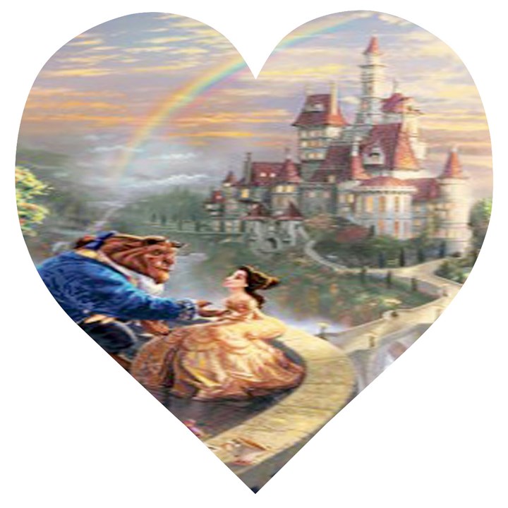 Beauty And The Beast Castle Wooden Puzzle Heart