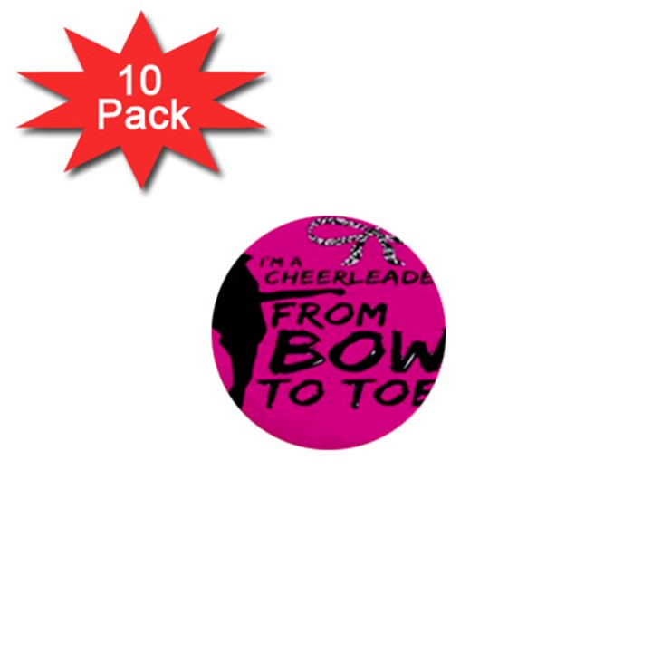 Bow To Toe Cheer 1  Mini Buttons (10 pack) 