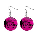 Bow To Toe Cheer Mini Button Earrings Front