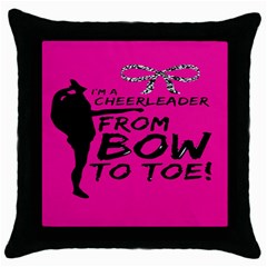 Bow To Toe Cheer Throw Pillow Case (black)