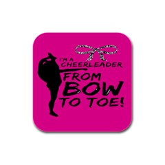 Bow To Toe Cheer Rubber Square Coaster (4 Pack) by artworkshop