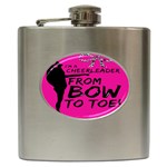 Bow To Toe Cheer Hip Flask (6 oz) Front