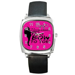 Bow To Toe Cheer Square Metal Watch by artworkshop