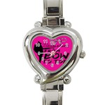 Bow To Toe Cheer Heart Italian Charm Watch Front