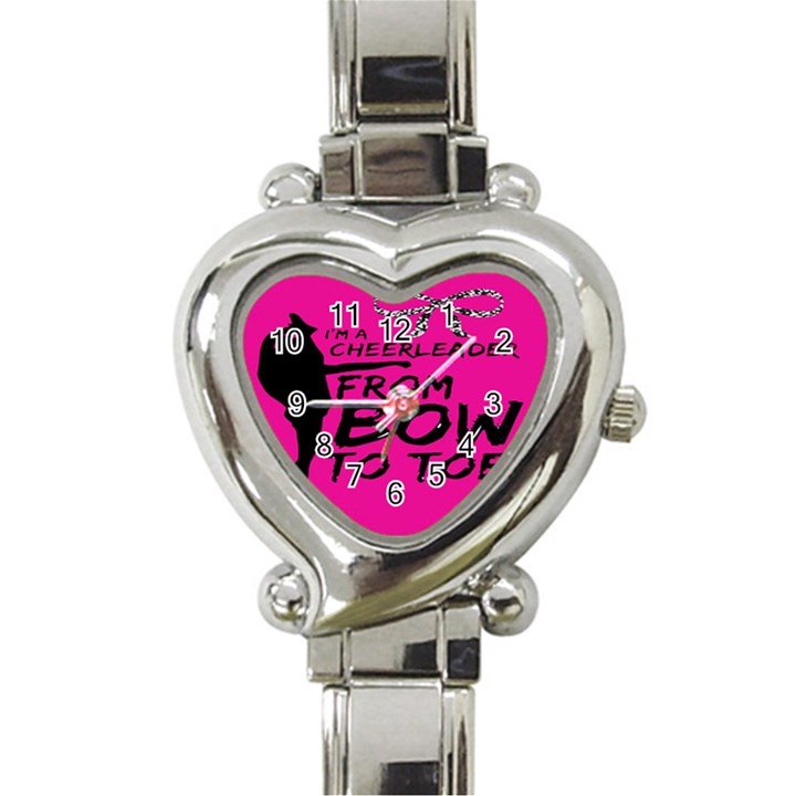 Bow To Toe Cheer Heart Italian Charm Watch