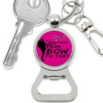 Bow To Toe Cheer Bottle Opener Key Chain Front