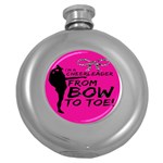 Bow To Toe Cheer Round Hip Flask (5 oz) Front