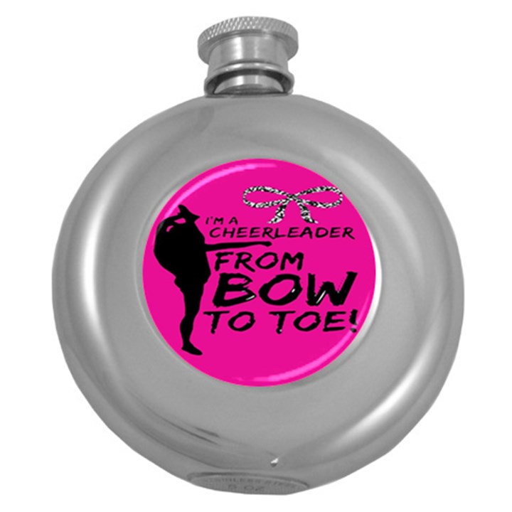 Bow To Toe Cheer Round Hip Flask (5 oz)