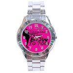 Bow To Toe Cheer Stainless Steel Analogue Watch Front