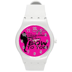 Bow To Toe Cheer Round Plastic Sport Watch (m) by artworkshop