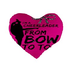 Bow To Toe Cheer Standard 16  Premium Heart Shape Cushions by artworkshop