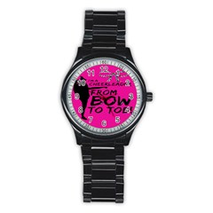 Bow To Toe Cheer Stainless Steel Round Watch by artworkshop