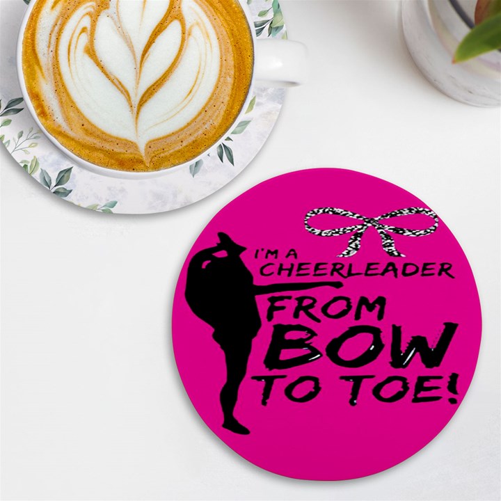 Bow To Toe Cheer UV Print Round Tile Coaster