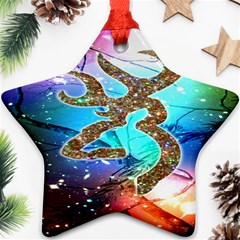 Browning Deer Glitter Galaxy Ornament (star) by artworkshop