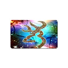 Browning Deer Glitter Galaxy Magnet (name Card) by artworkshop