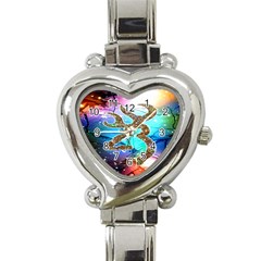 Browning Deer Glitter Galaxy Heart Italian Charm Watch by artworkshop