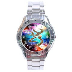 Browning Deer Glitter Galaxy Stainless Steel Analogue Watch by artworkshop