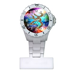 Browning Deer Glitter Galaxy Plastic Nurses Watch by artworkshop