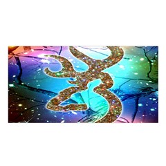 Browning Deer Glitter Galaxy Satin Shawl 45  X 80  by artworkshop