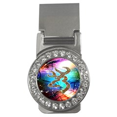 Browning Deer Glitter Galaxy Money Clips (cz)  by artworkshop