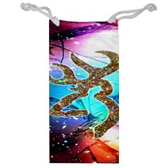 Browning Deer Glitter Galaxy Jewelry Bag by artworkshop